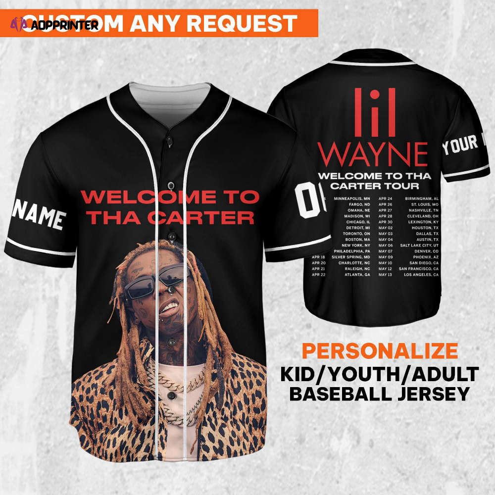 Custom Black Color Lil Wayne Baseball Jersey - Personalize Your Welcome to Tha Carter Music Style - Aopprinter