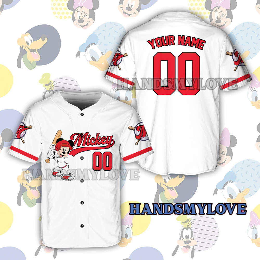Custom Ddisney Character Mickey Game Day Baseball Jersey Ddisney Baseball Player Outfit For Baseball Fans Matching Outfit For Baseball Lover - Aopprinter