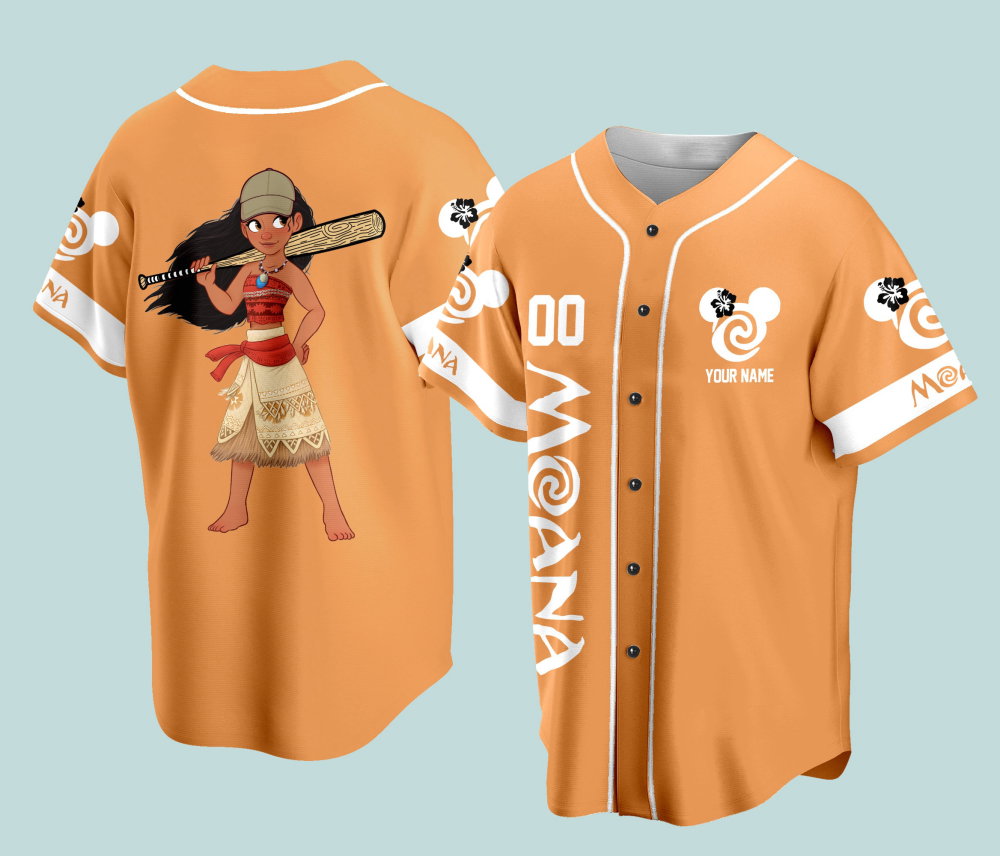 Custom Ddisney Princess Moana Game Day Baseball Jersey Ddisney Moana Baseball Outfit For Baseball Fan Player Baseball Girl Women Lover - Aopprinter