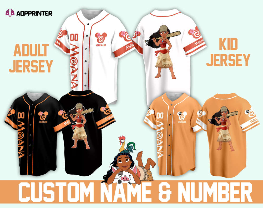 Custom Ddisney Princess Moana Game Day Baseball Jersey Ddisney Moana Baseball Outfit For Baseball Fan Player Baseball Girl Women Lover - Aopprinter