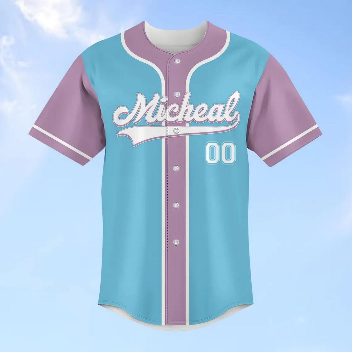 Custom Disney Stitch Blue Purple Baseball Jersey