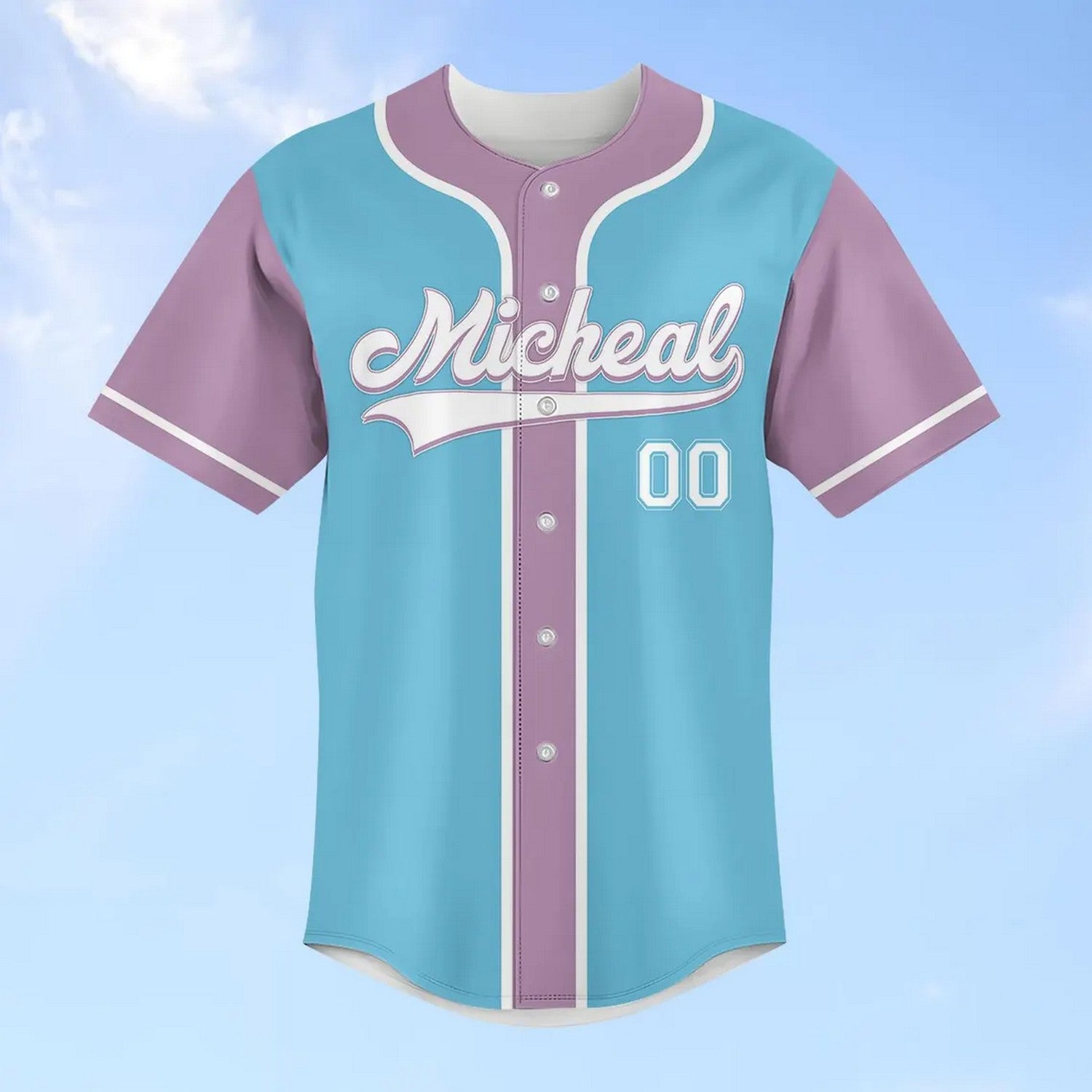 Custom Disney Stitch Blue Purple Baseball Jersey