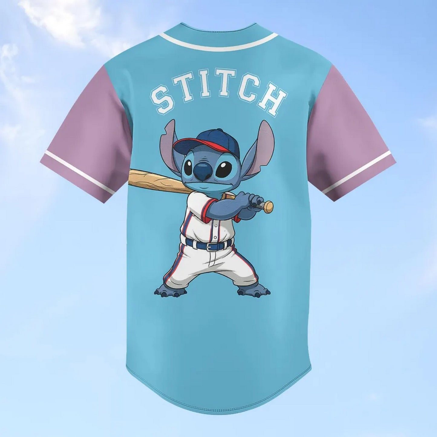 Custom Disney Stitch Blue Purple Baseball Jersey
