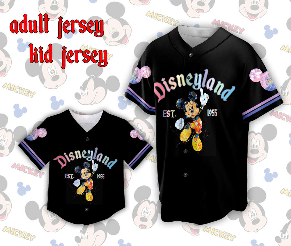 Custom Disneyyland Baseball Jersey Mickey Head Family Vacation Jersey Family Trip For Baseball Lovers Magic Kingdom WDW Baseball Jersey - Aopprinter