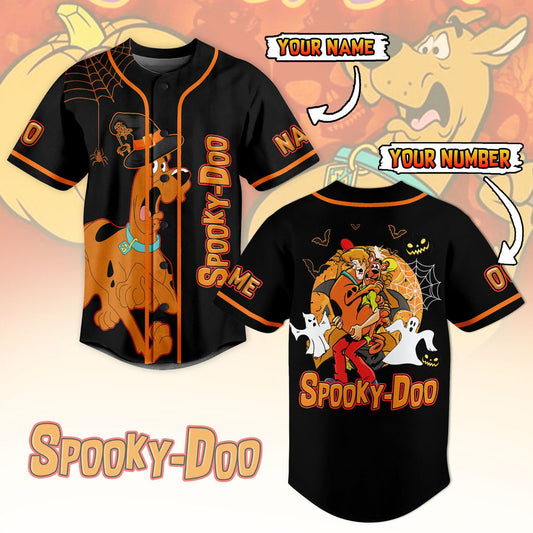 Custom Funny Scooby Doo Halloween Black Baseball Jersey