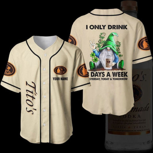 Custom Gnome Tito s Vodka Baseball Jersey: Beer Lover Shirt - Aopprinter