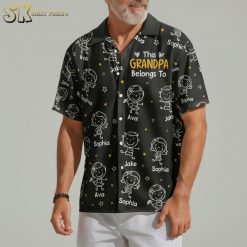 Personalized Grandpa Hawaiian Shirt with Grandkids Names - Custom Aloha Shirt Gift for Grandfather