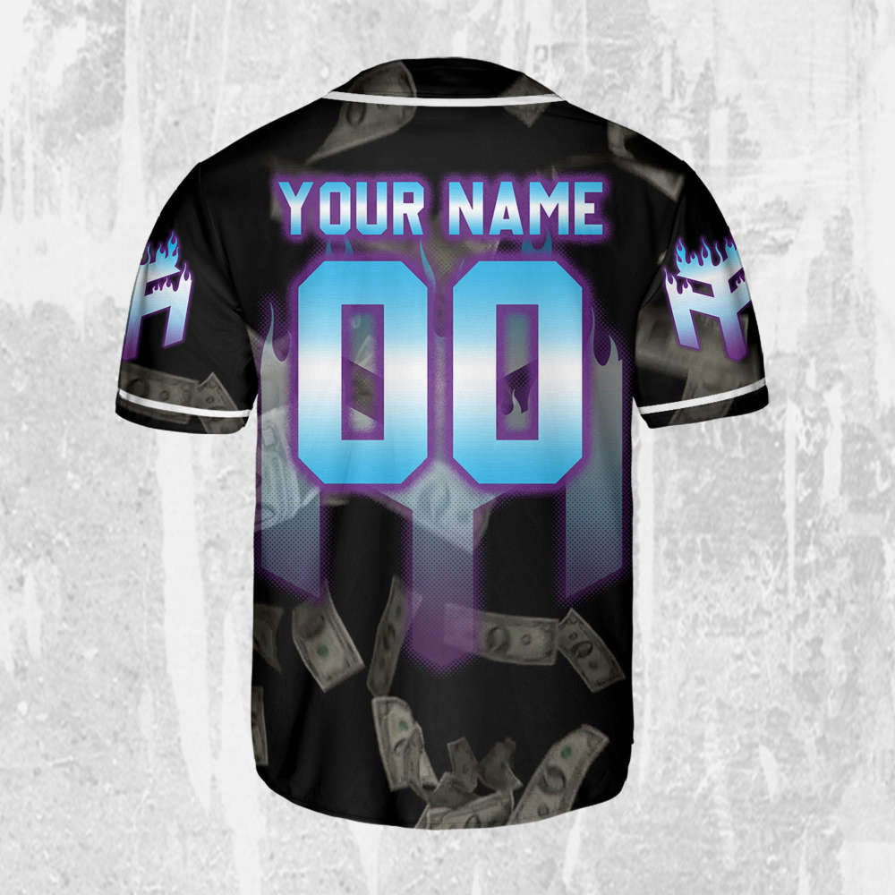 Custom Lil Wayne Flames Baseball Jersey - Personalize Your Young Money Rap Shirt - Aopprinter