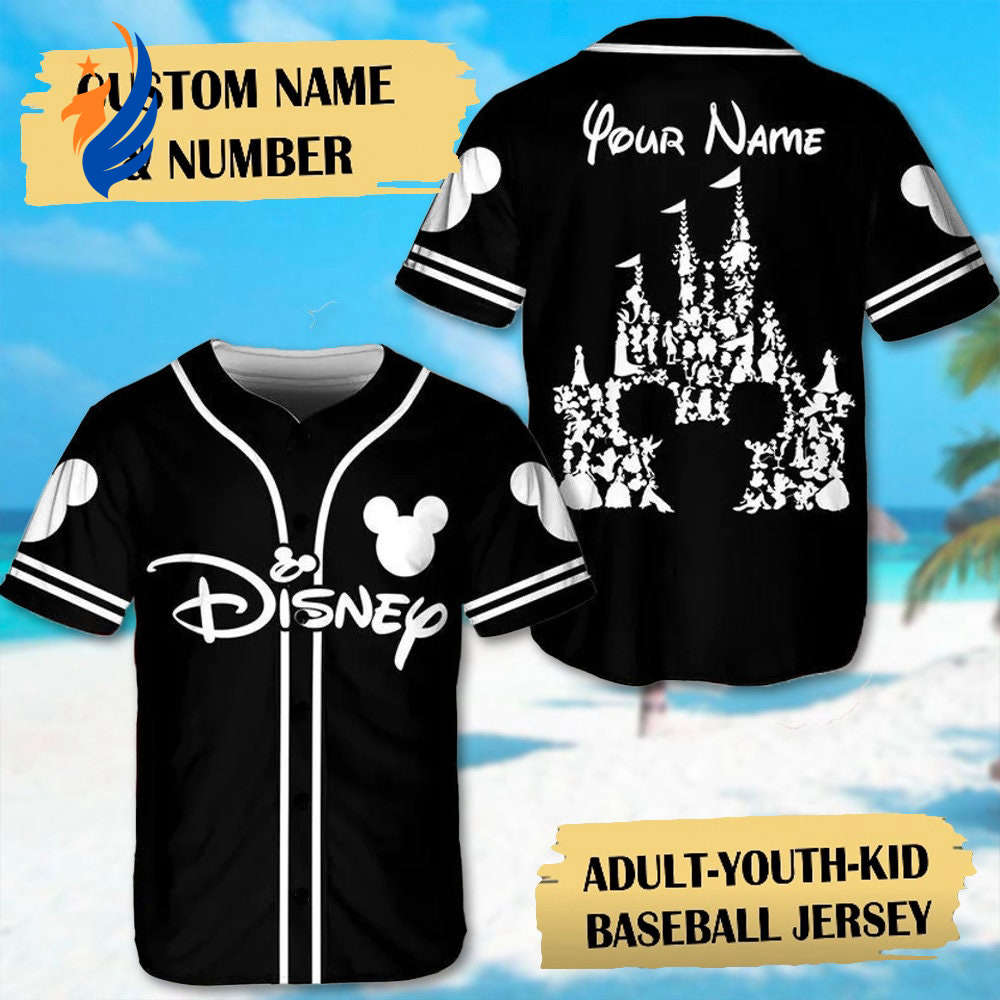 Custom Magic Castle 4th July Baseball Jersey - Personalized Mickey Mouse Shirt for Independence Day - Bafud