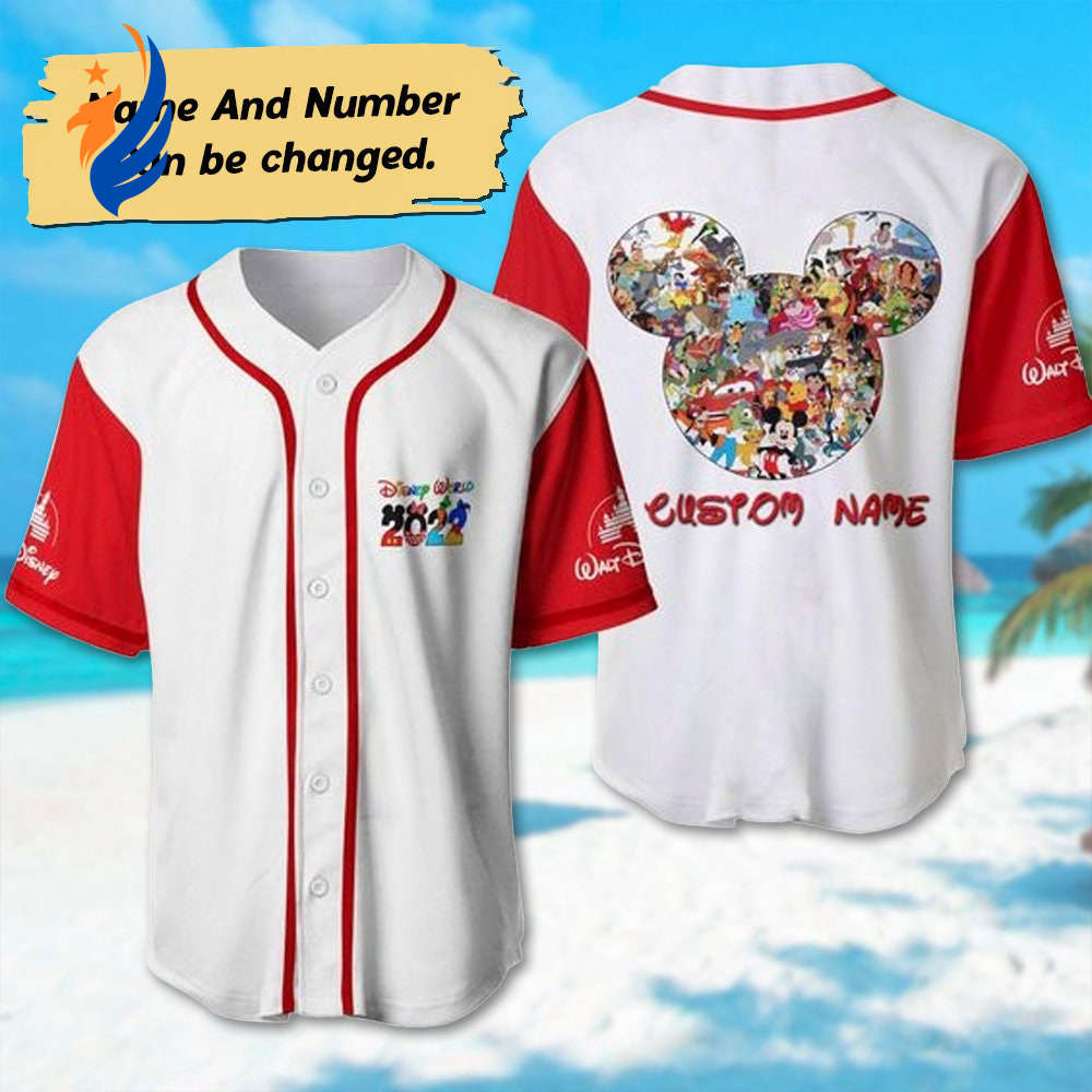 Custom Mickey and Friends Baseball Jersey - Mickey Collection Team: Mouse Head Magic Kingdom Basketball Jersey - Perfect Gift for Kids & Adults - Bafud