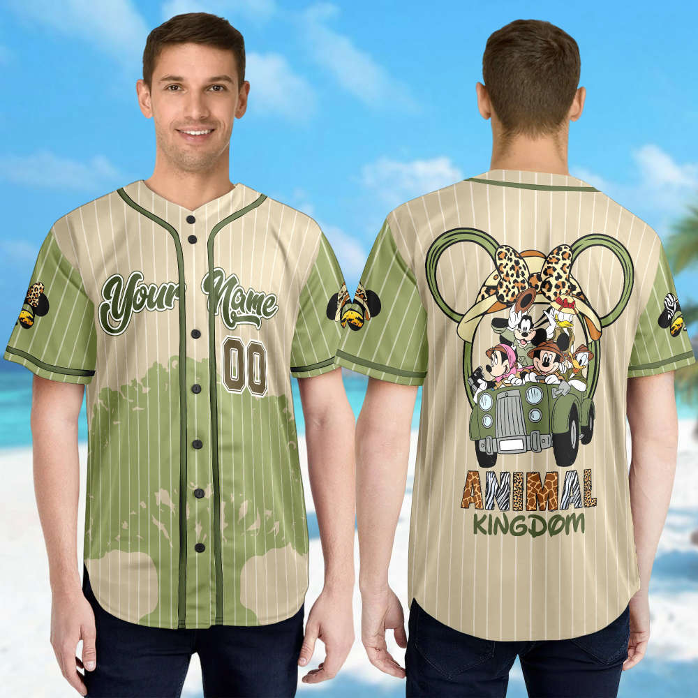 Custom Mickey & Friends Baseball Jersey: Animal Kingdom & Magic Kingdom Group Shirt - Bafud