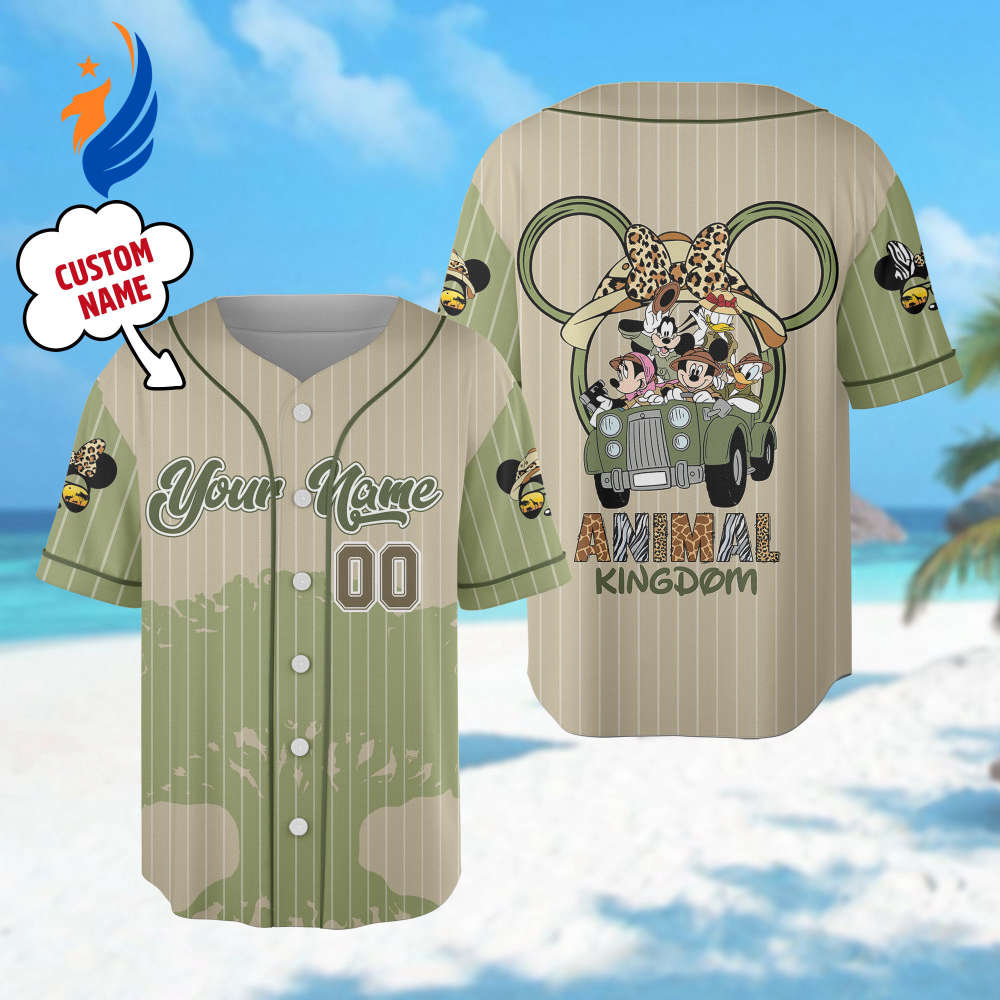 Custom Mickey & Friends Baseball Jersey: Animal Kingdom & Magic Kingdom Group Shirt - Bafud