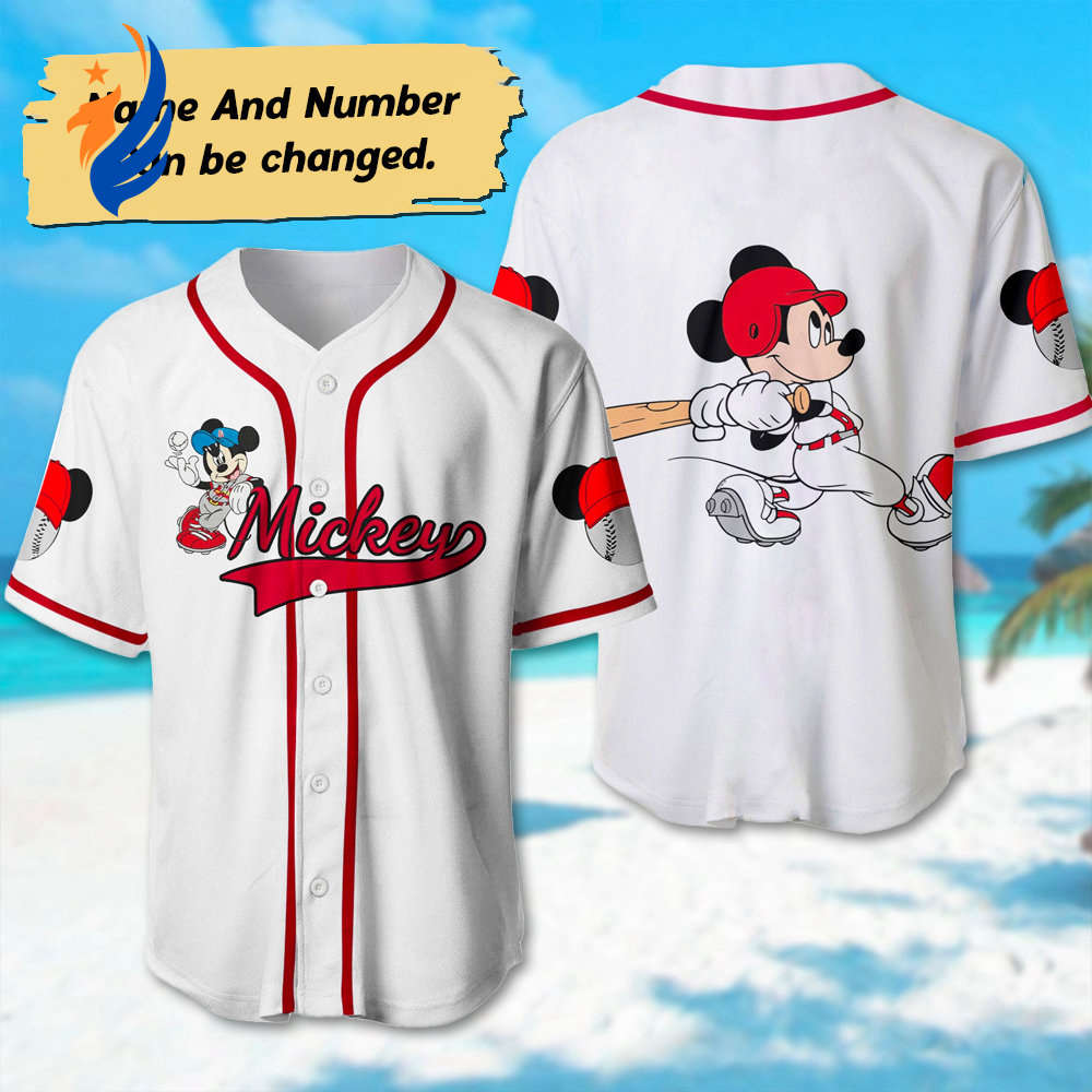 Custom Mickey Mouse Baseball Jersey - Perfect Gift for Fans Mouse Cartoon Team Shirt Magic Kingdom Apparel - Bafud