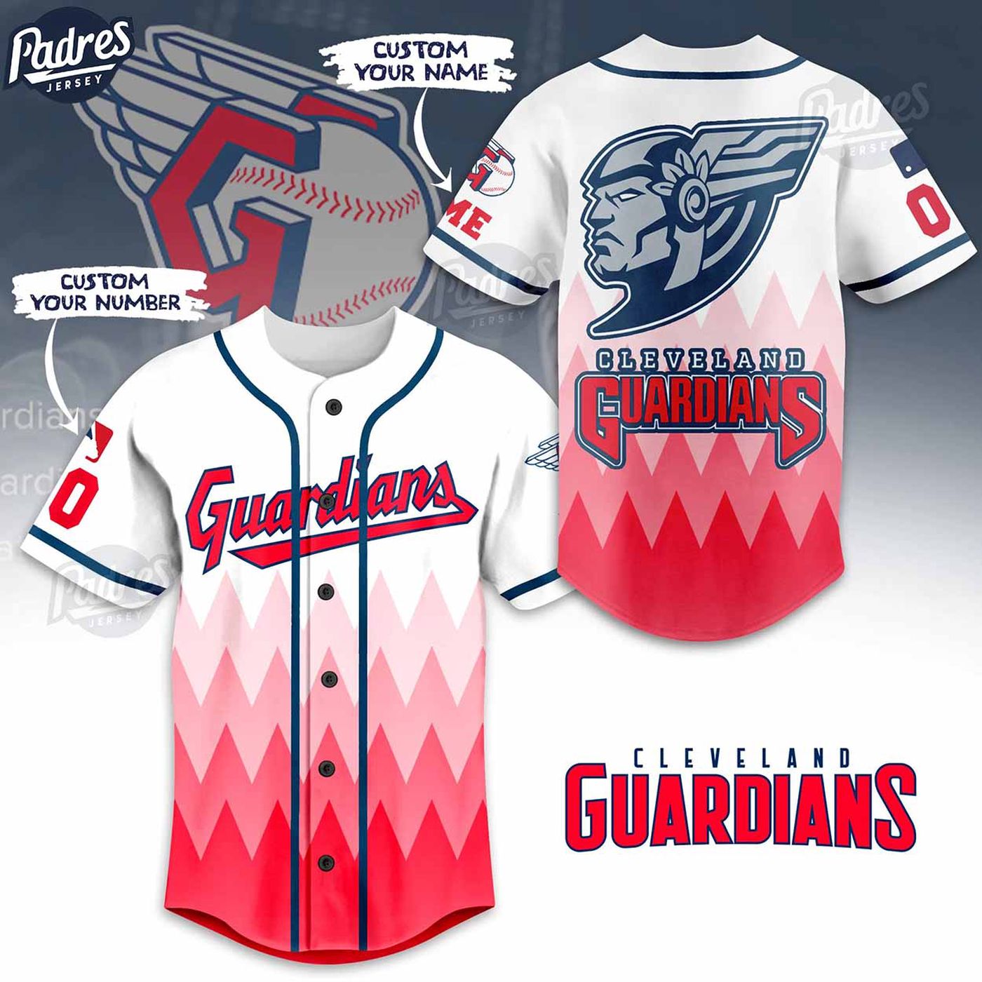 Show your support with a Custom Cleveland Guardian Baseball Jersey featuring the MLB Logo - Gift for Men Women - lylyprint.com