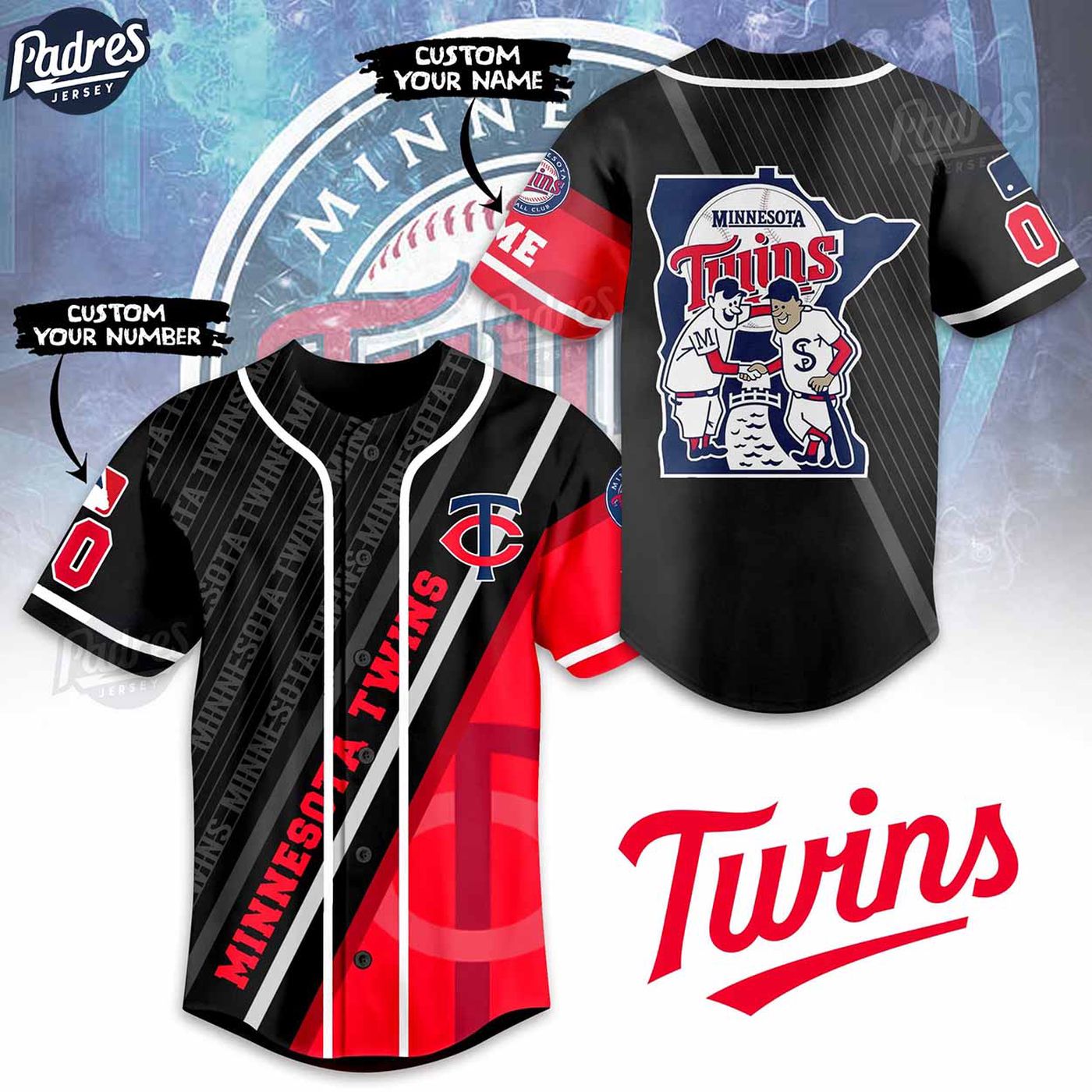 Show Your Team Spirit with Custom Minnesota Twins Black Baseball Jersey - MLB Fan Gear - Gift for Men Women - lylyprint.com