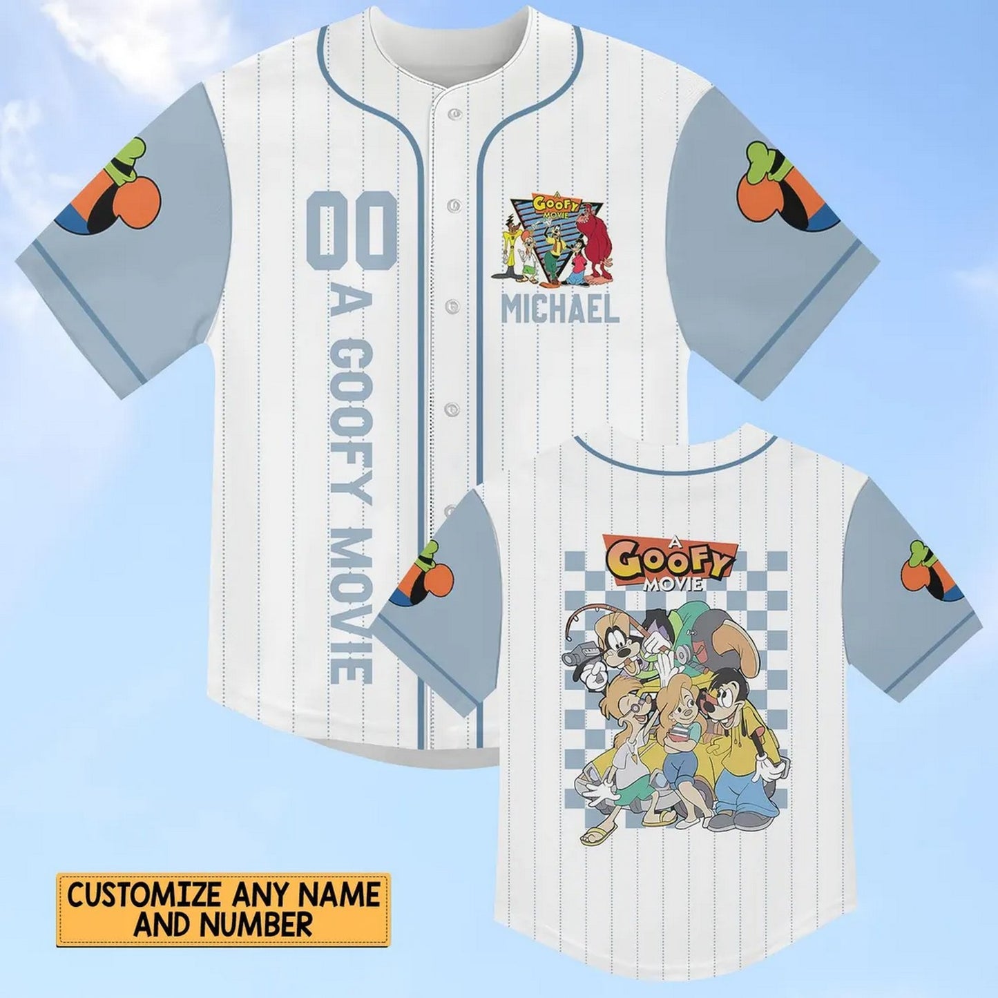 Custom Name A Goofy Movie Characters Baseball Jersey