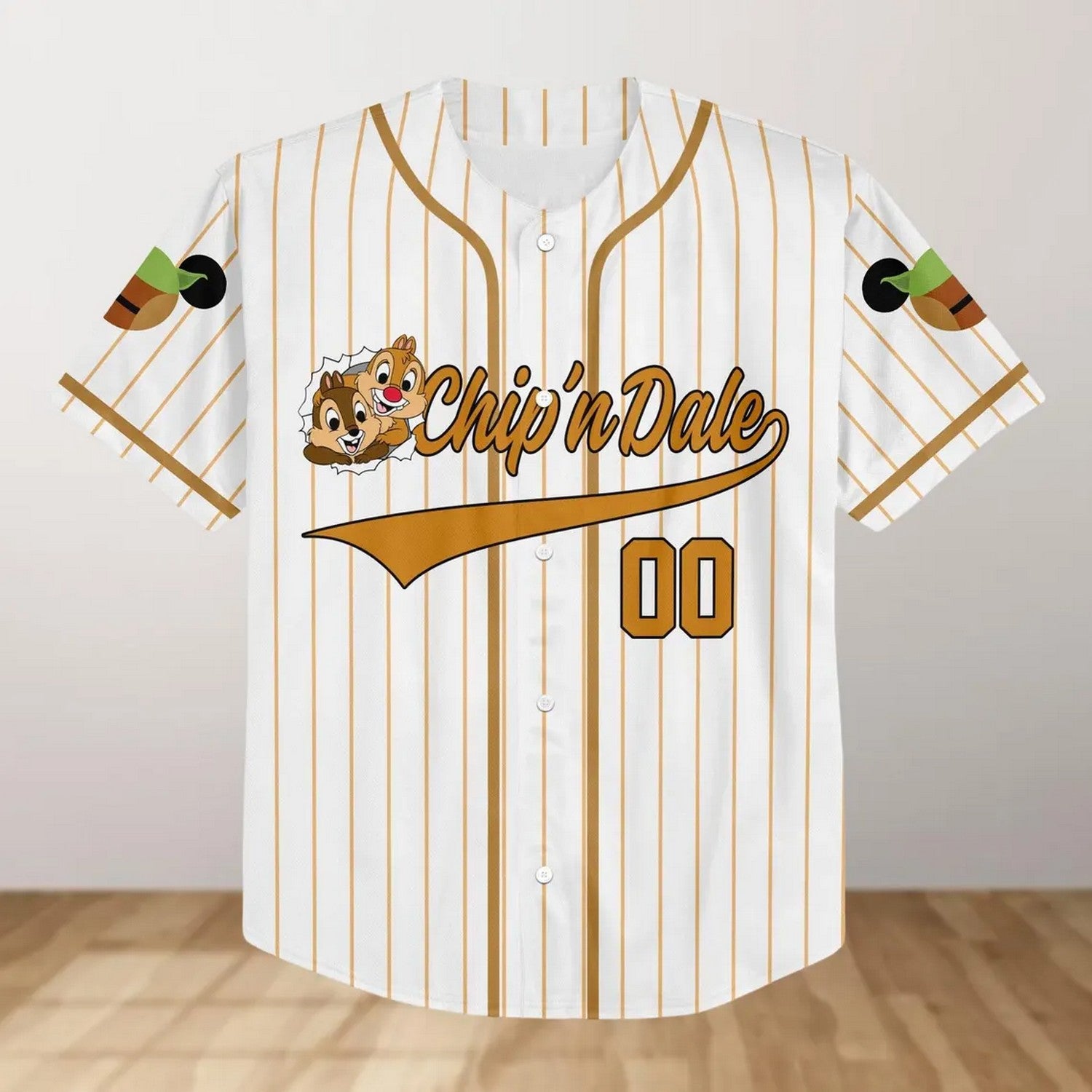 Custom Name And Number Disney Friendly Chip And Dale Baseball Jersey