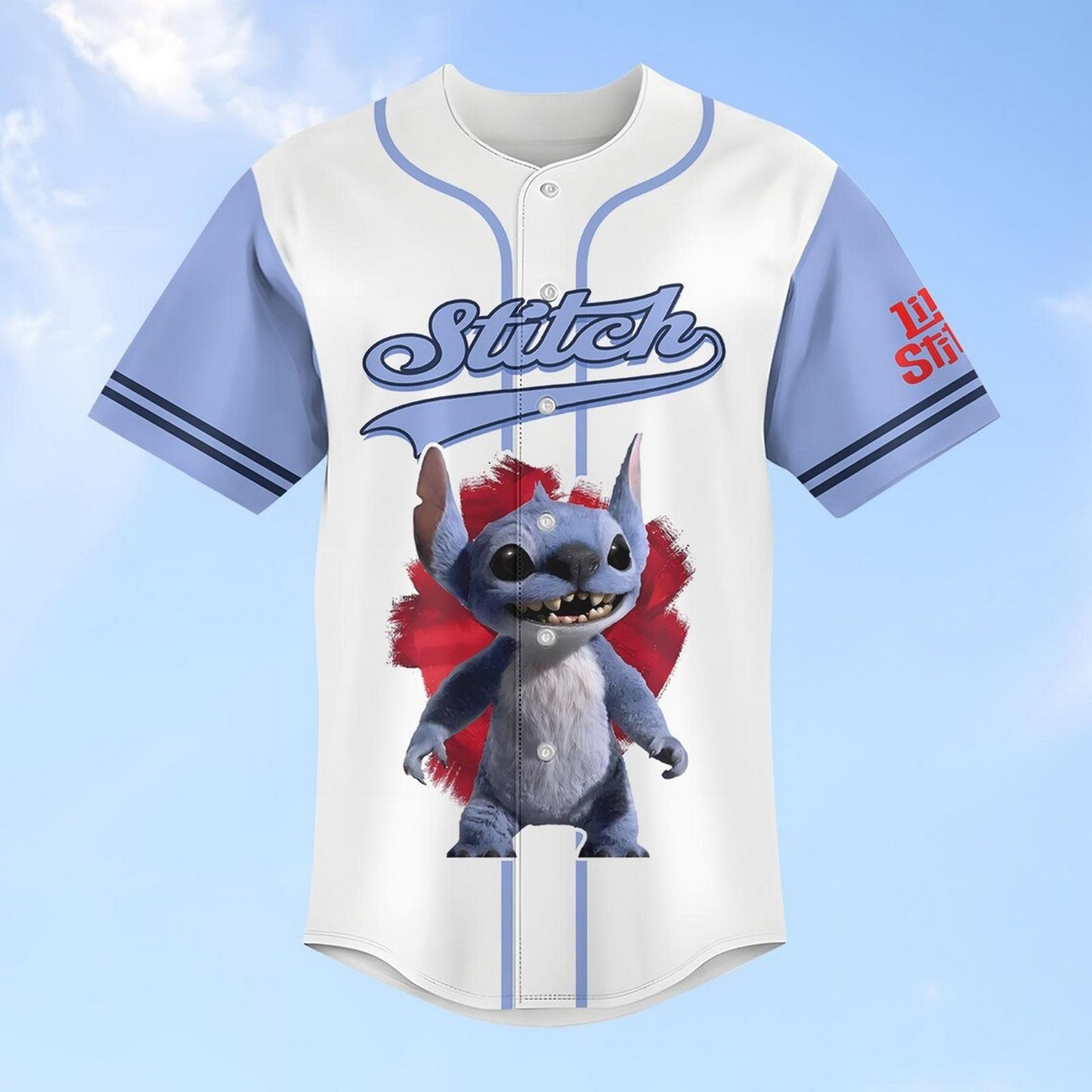Custom Name And Number Disney Lilo And Stitch 2025 Cute Stitch Simple Purple White Baseball Jersey