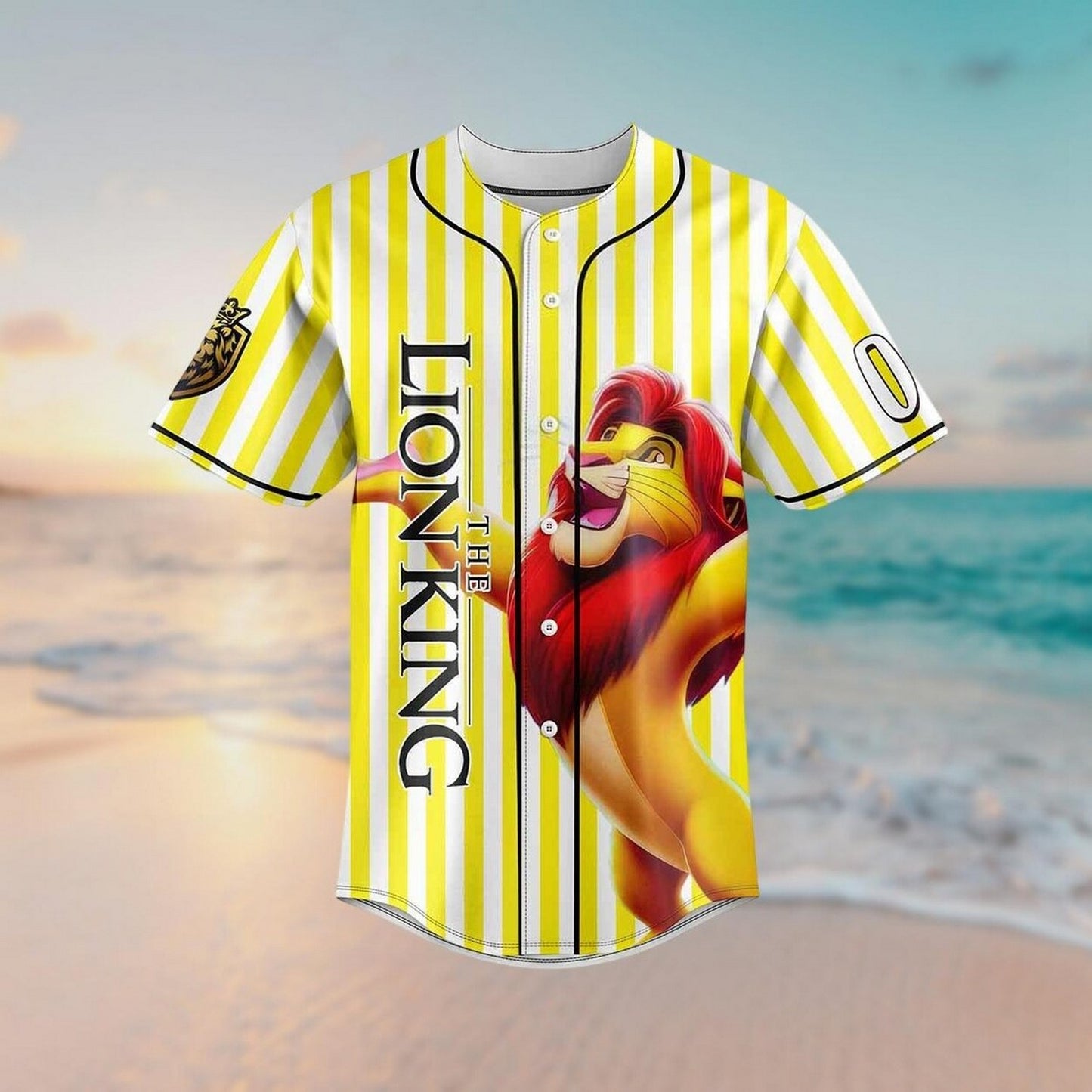Custom Name And Number Disney Lion King Mufasa And Simba Baseball Jersey