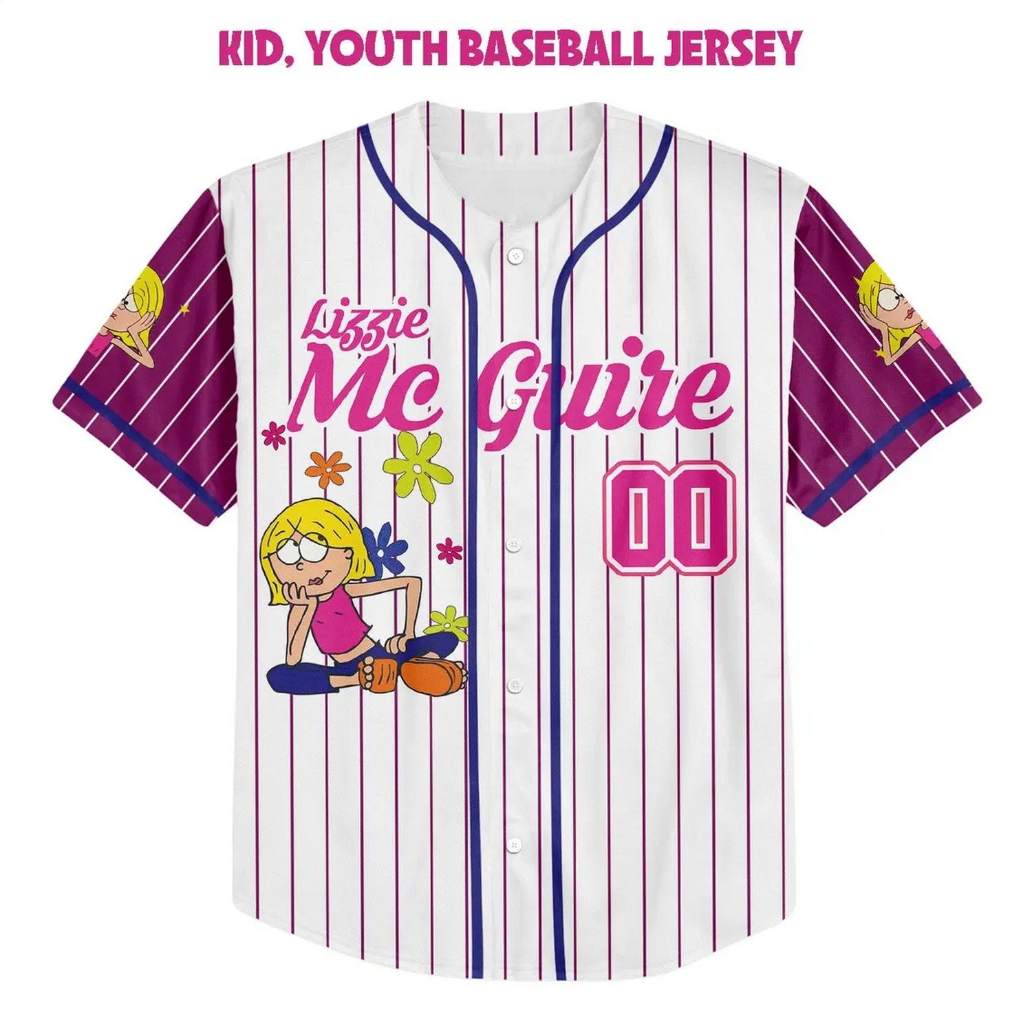 Custom Name And Number Disney Lizzie Mcguire Baseball Jersey