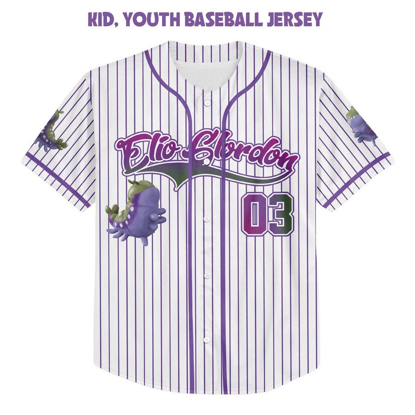 Custom Name And Number Disney Pixar Elio Clordon Baseball Jersey