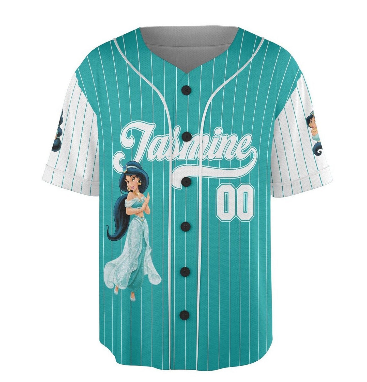 Custom Name And Number Disney Princess Jasmine Baseball Jersey