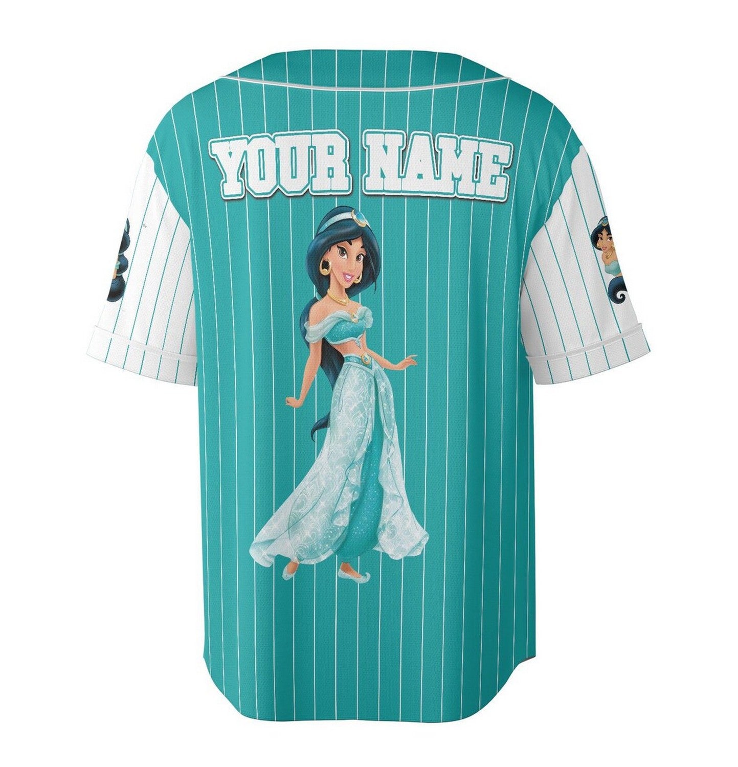 Custom Name And Number Disney Princess Jasmine Baseball Jersey