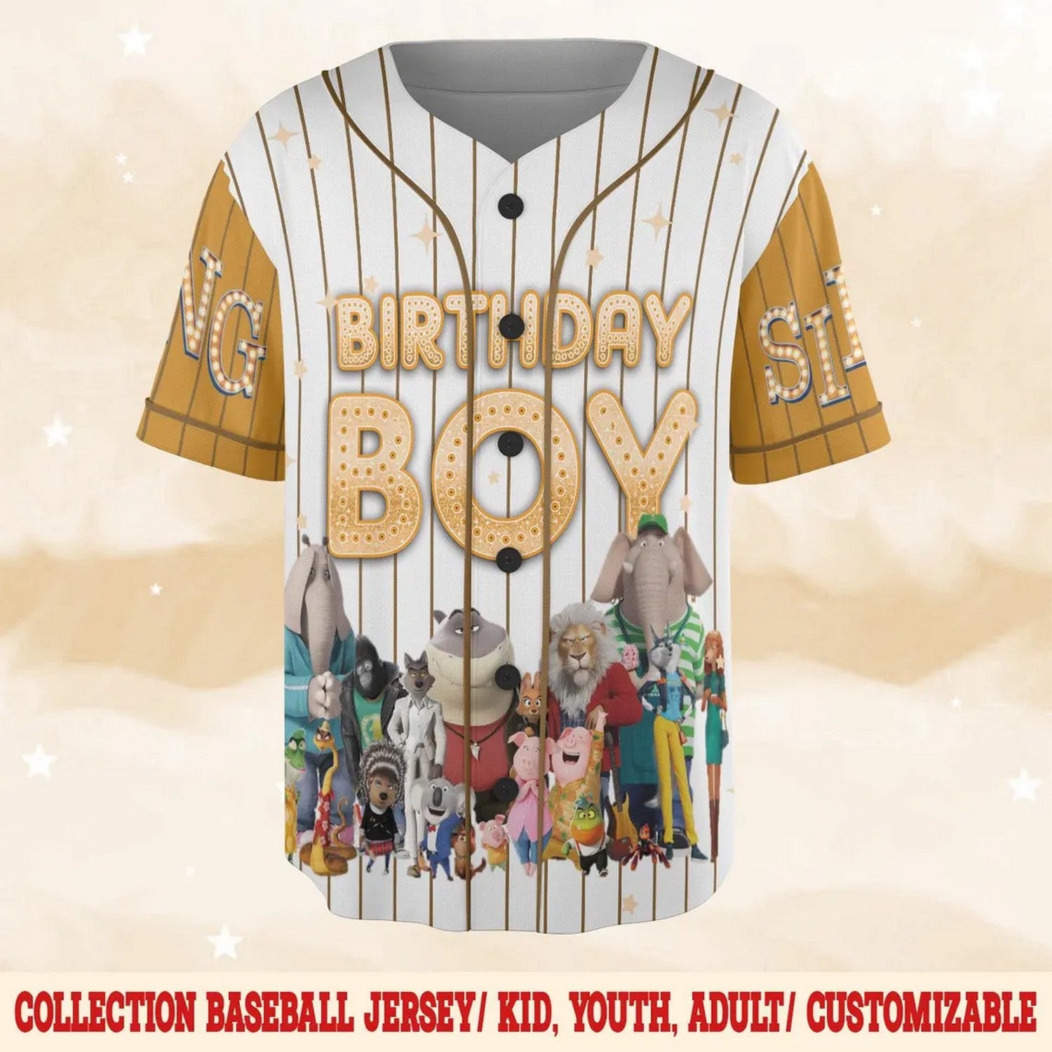 Custom Name And Number Disney Sing 2 Movie Characters Baseball Jersey