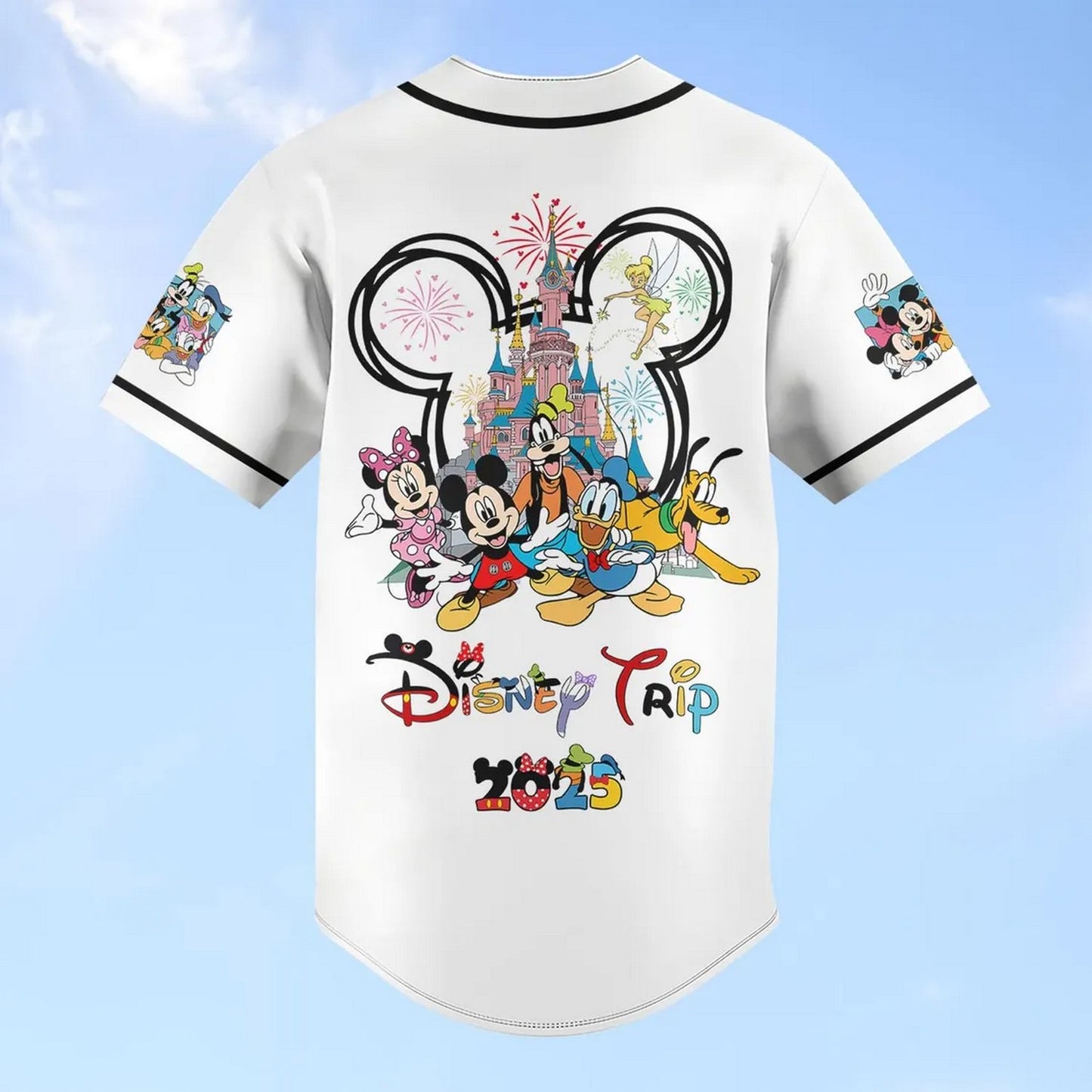 Custom Name And Number Disney Trip 2025 Mickey And Friends Baseball Jersey