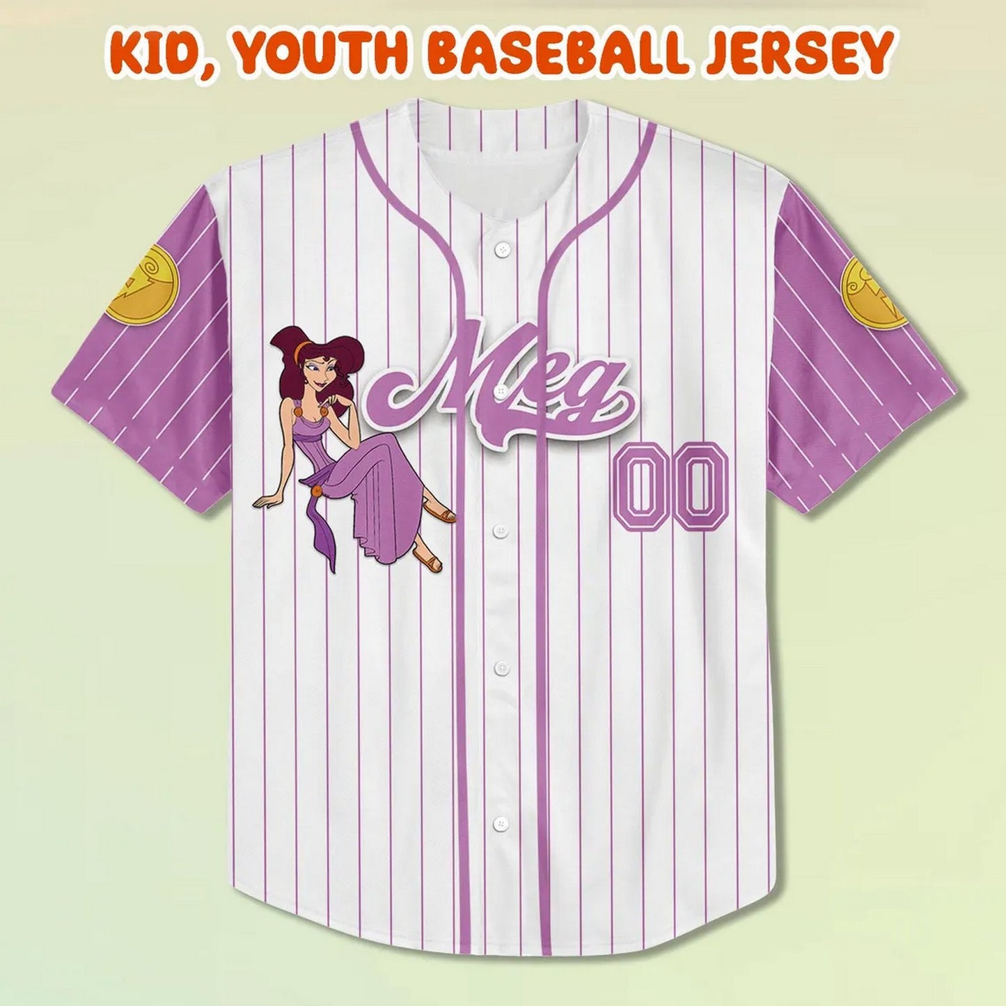 Custom Name And Number Hercules Meg Striped Purple White Baseball Jersey