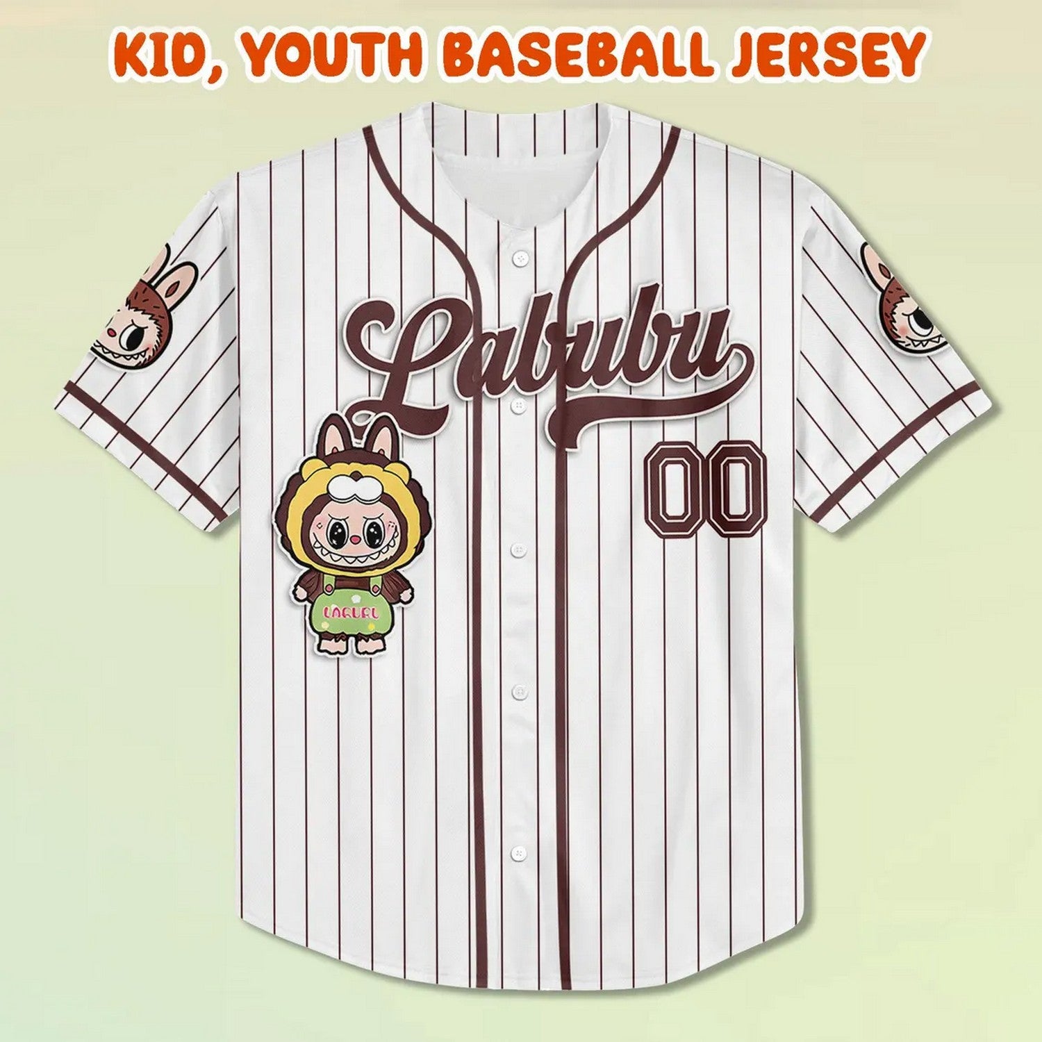 Custom Name And Number Labubu Green Yellow Baseball Jersey