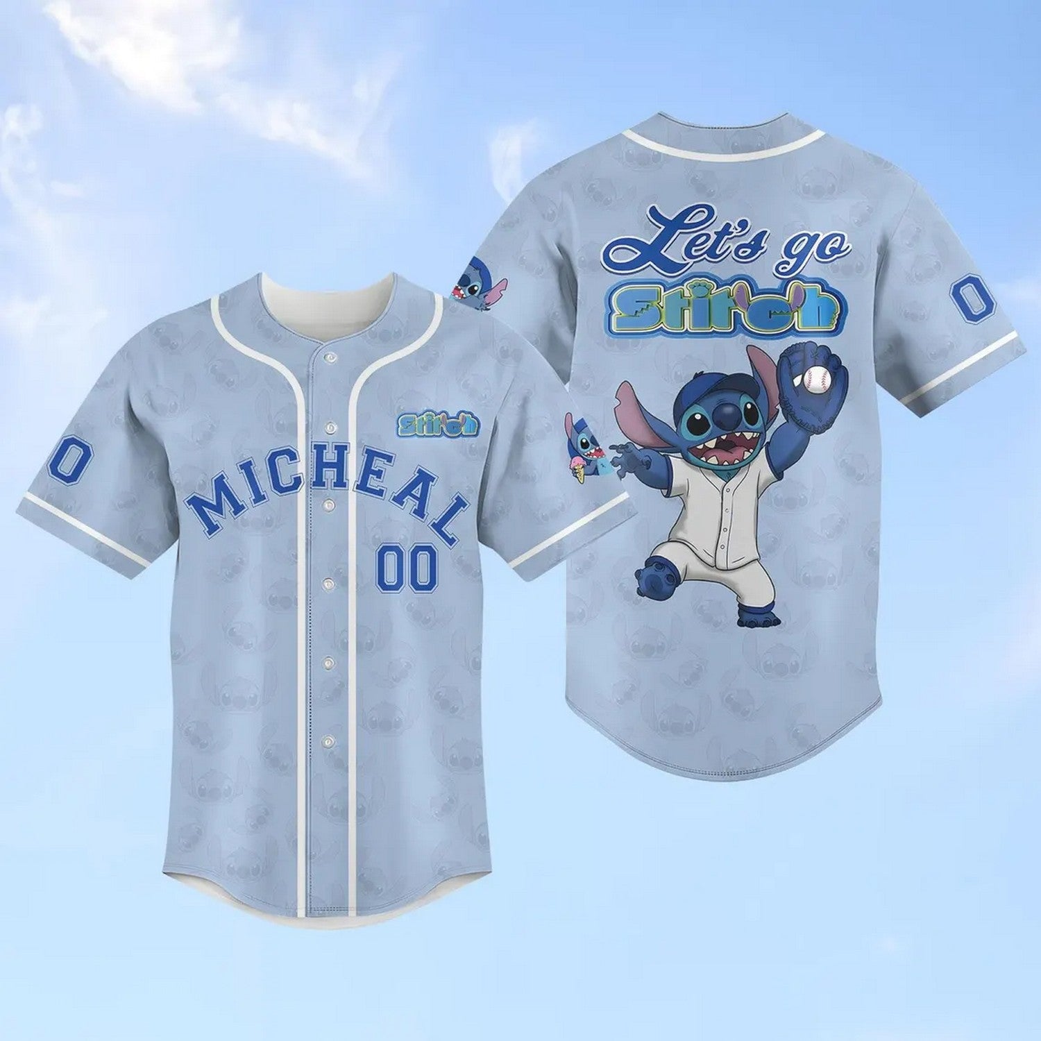 Custom Name And Number Sporty Stitch Blue Baseball Jersey