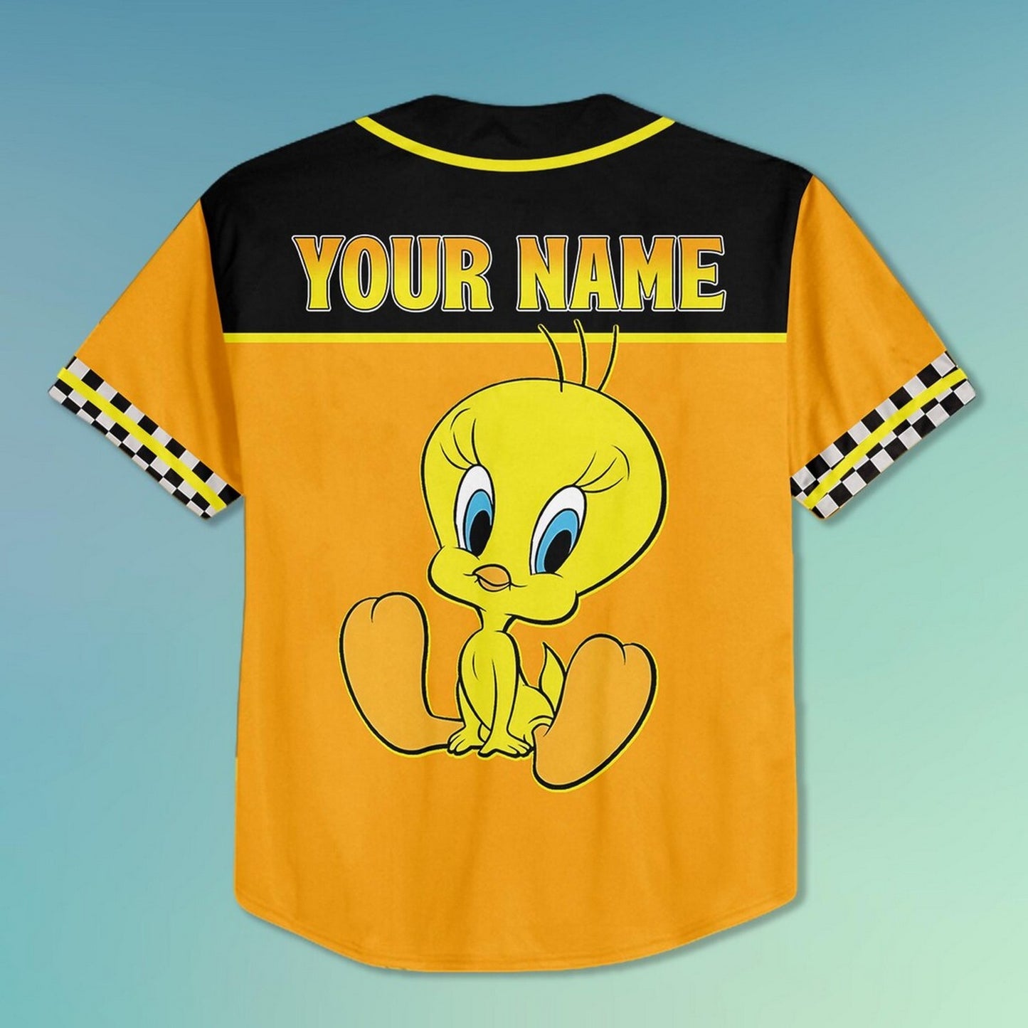 Custom Name And Number Tweety Looney Tunes Baseball Jersey