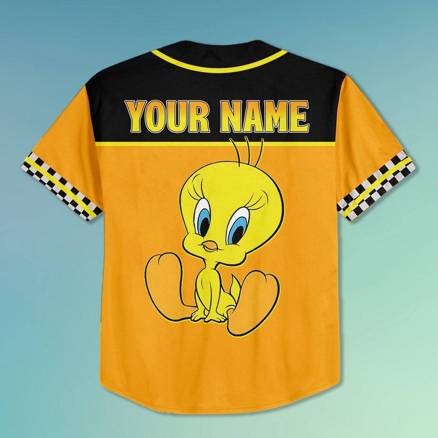 Custom Name And Number Tweety Looney Tunes Baseball Jersey