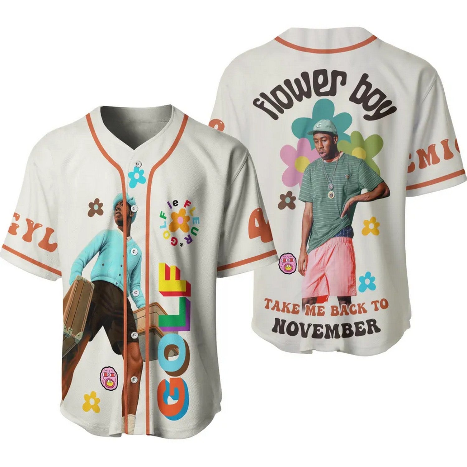 Custom Name And Number Tyler The Creator Baseball Jersey