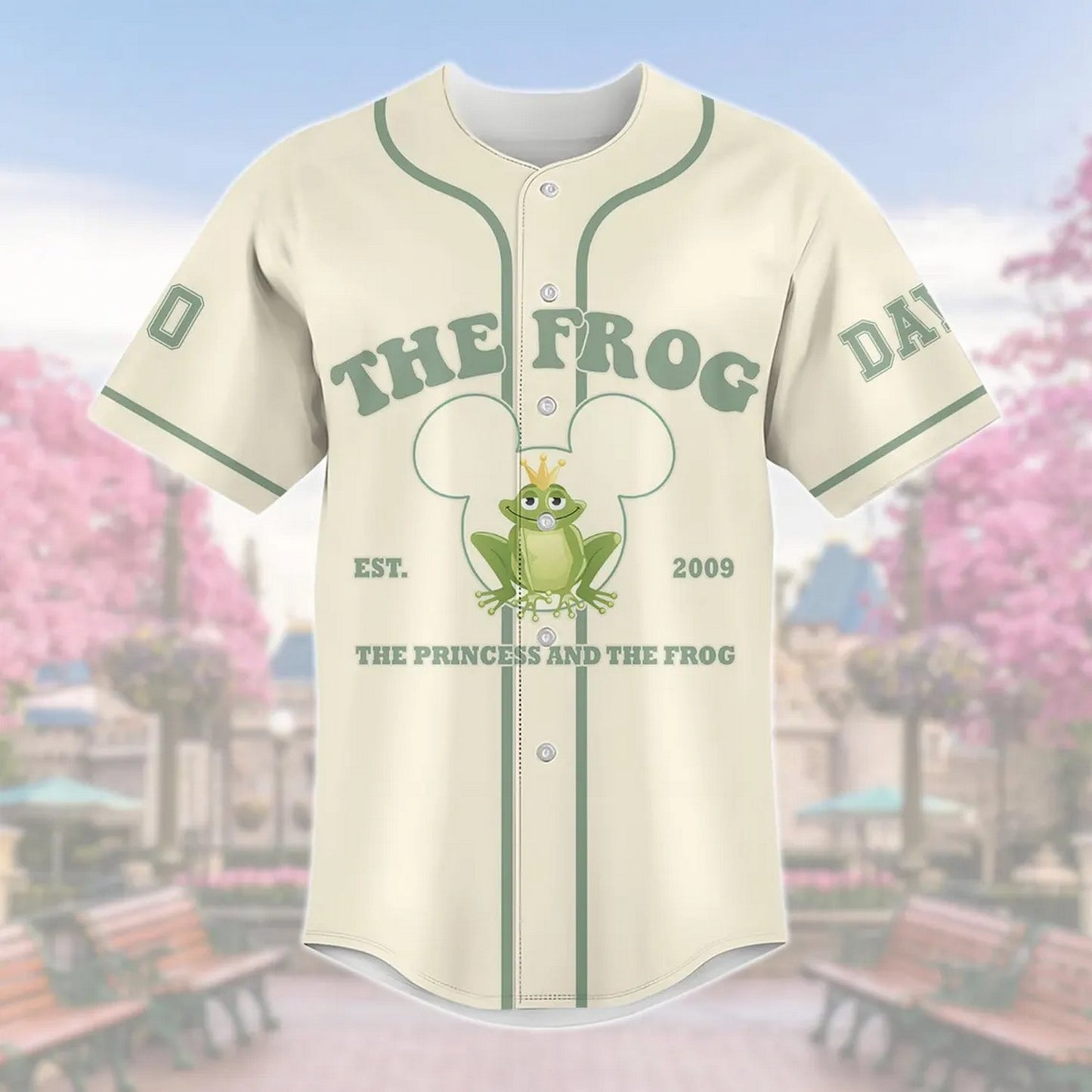 Custom Name And Number Walt Disney World Princess And The Frog Baseball Jersey