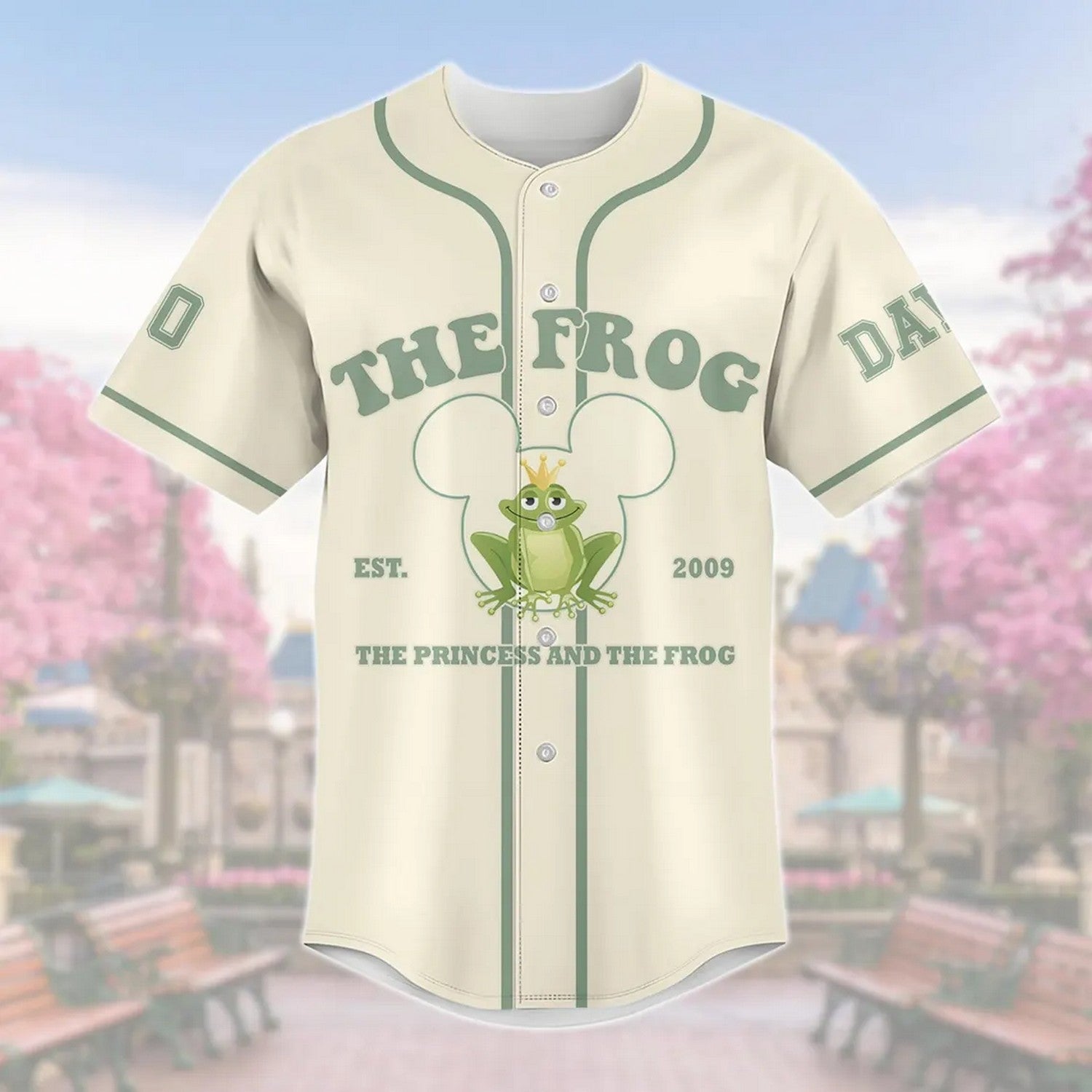 Custom Name And Number Walt Disney World Princess And The Frog Baseball Jersey