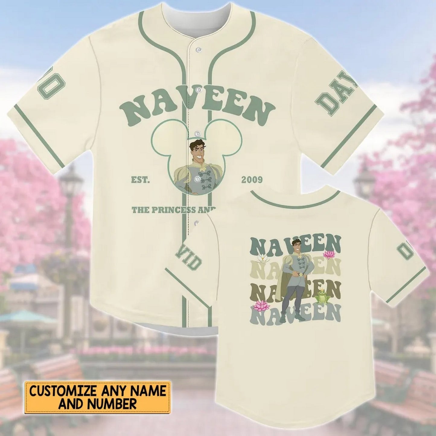 Custom Name And Numbervdisney Princess And The Frog Prince Naveen Baseball Jersey