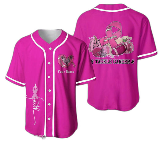 Custom Name Breast Cancer Baseball Jersey For Men Women - lylyprint.com