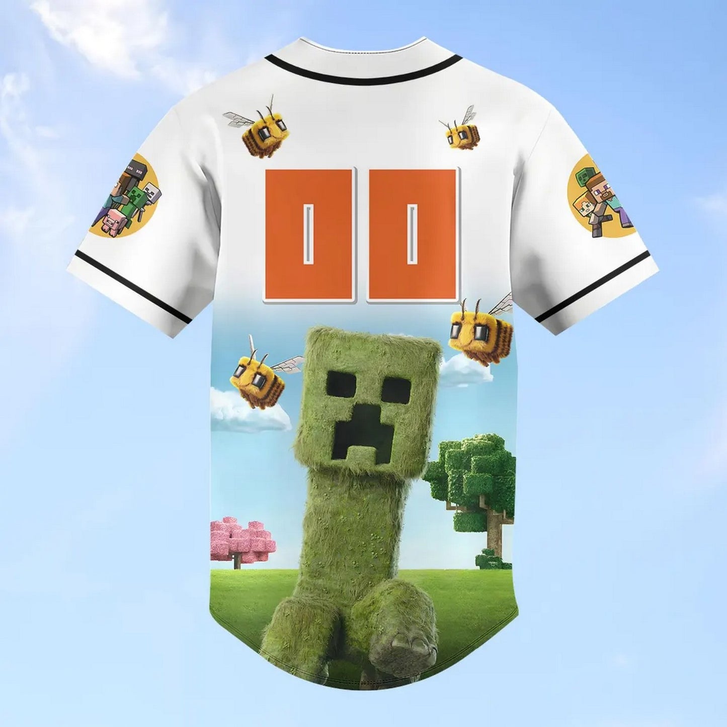 Custom Name Creeper Minercraft Baseball Jersey