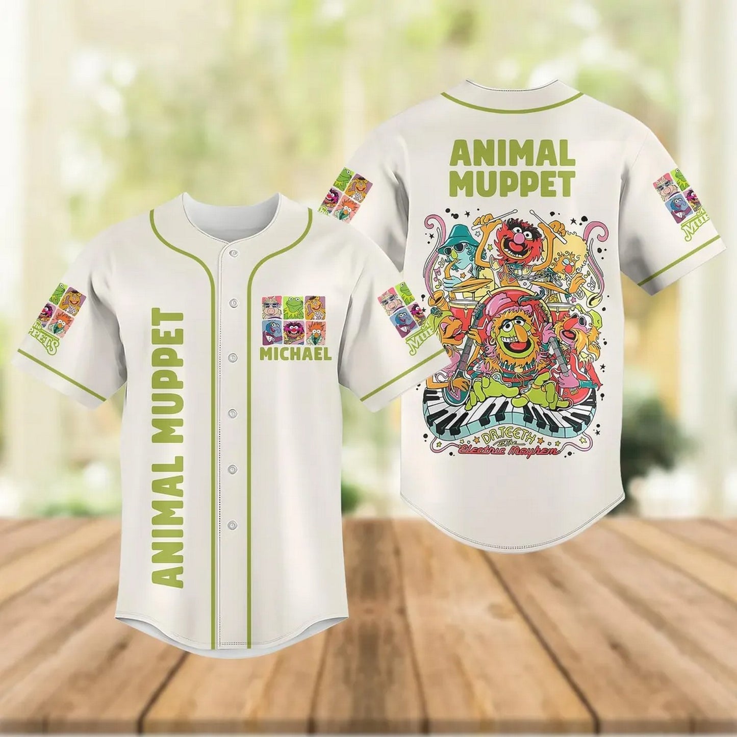 Custom Name Disney Animal The Muppet Music Band Baseball Jersey