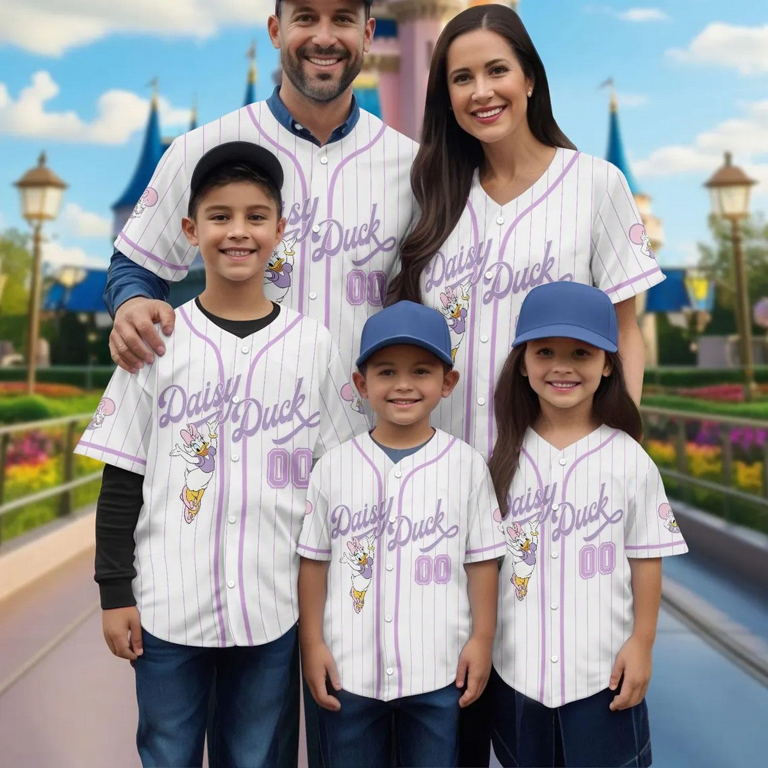 Custom Name Disney Daisy Duck Baseball Jersey For Family