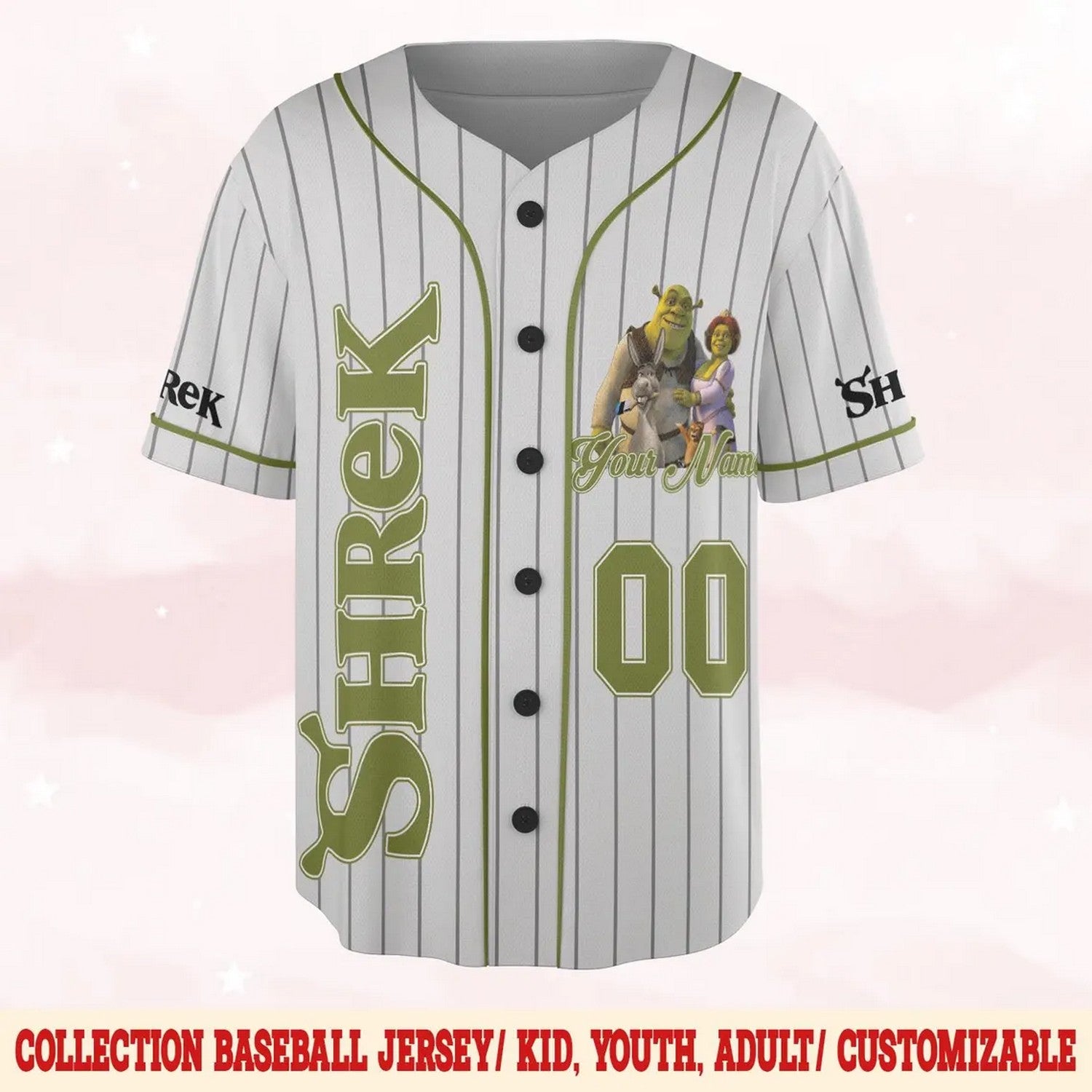 Custom Name Disney Fiona Princess And Shrek Baseball Jersey