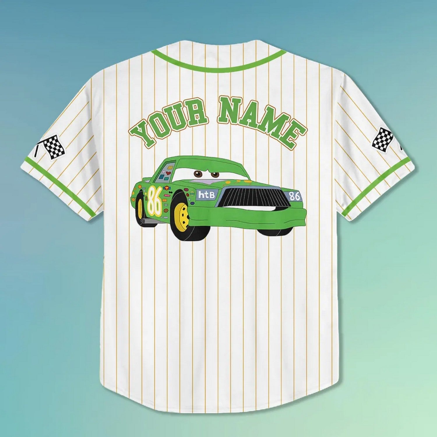 Custom Name Disney Green Cars Chick Hicks Baseball Jersey