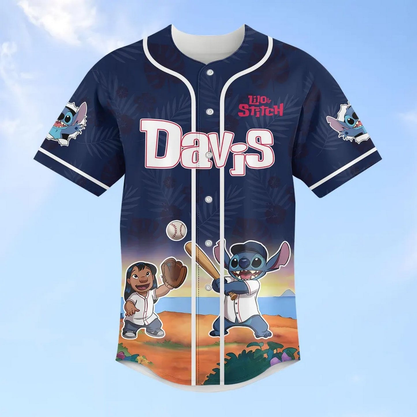Custom Name Disney Lilo And Stitch Baseball Jersey