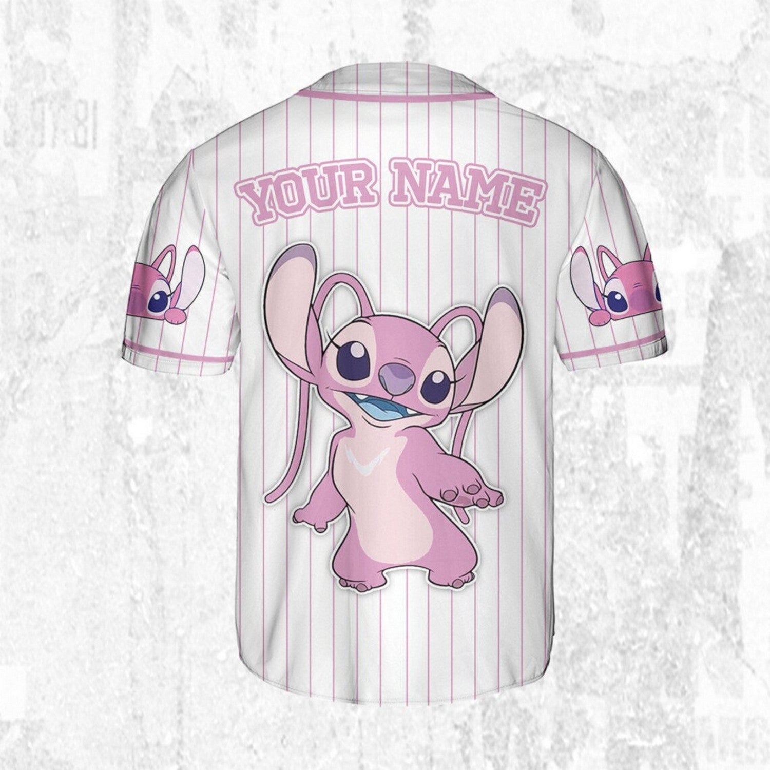 Custom Name Disney Lilo And Stitch Cute Angel Baseball Jersey