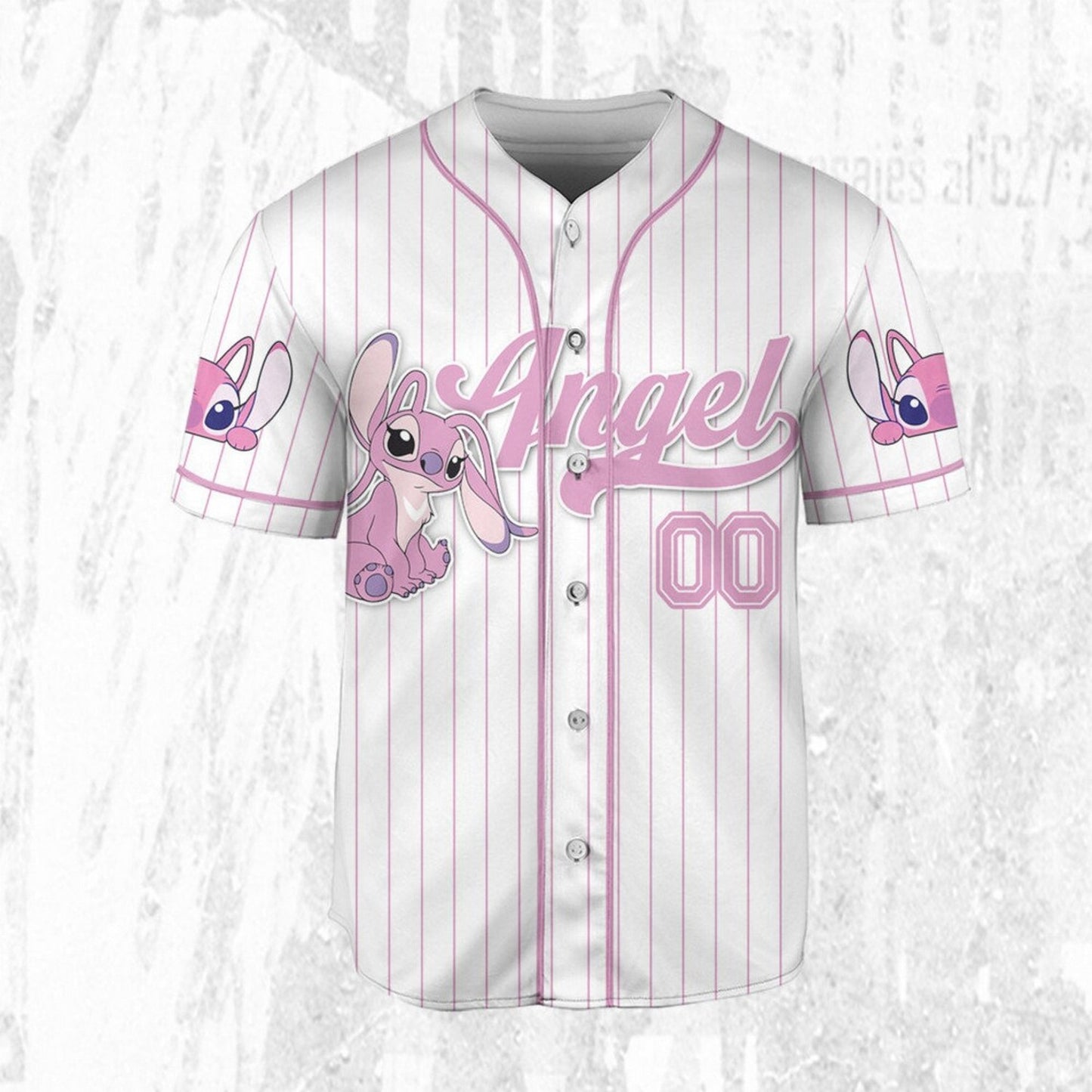 Custom Name Disney Lilo And Stitch Cute Angel Baseball Jersey