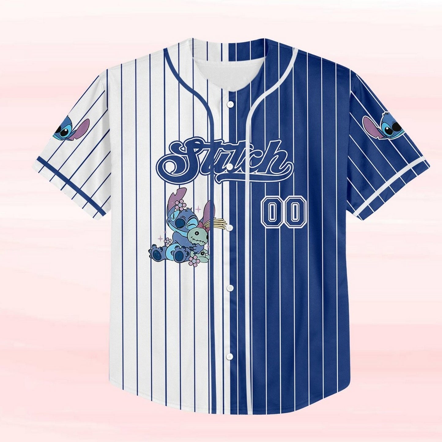 Custom Name Disney Lilo And Stitch Friendly Baseball Jersey