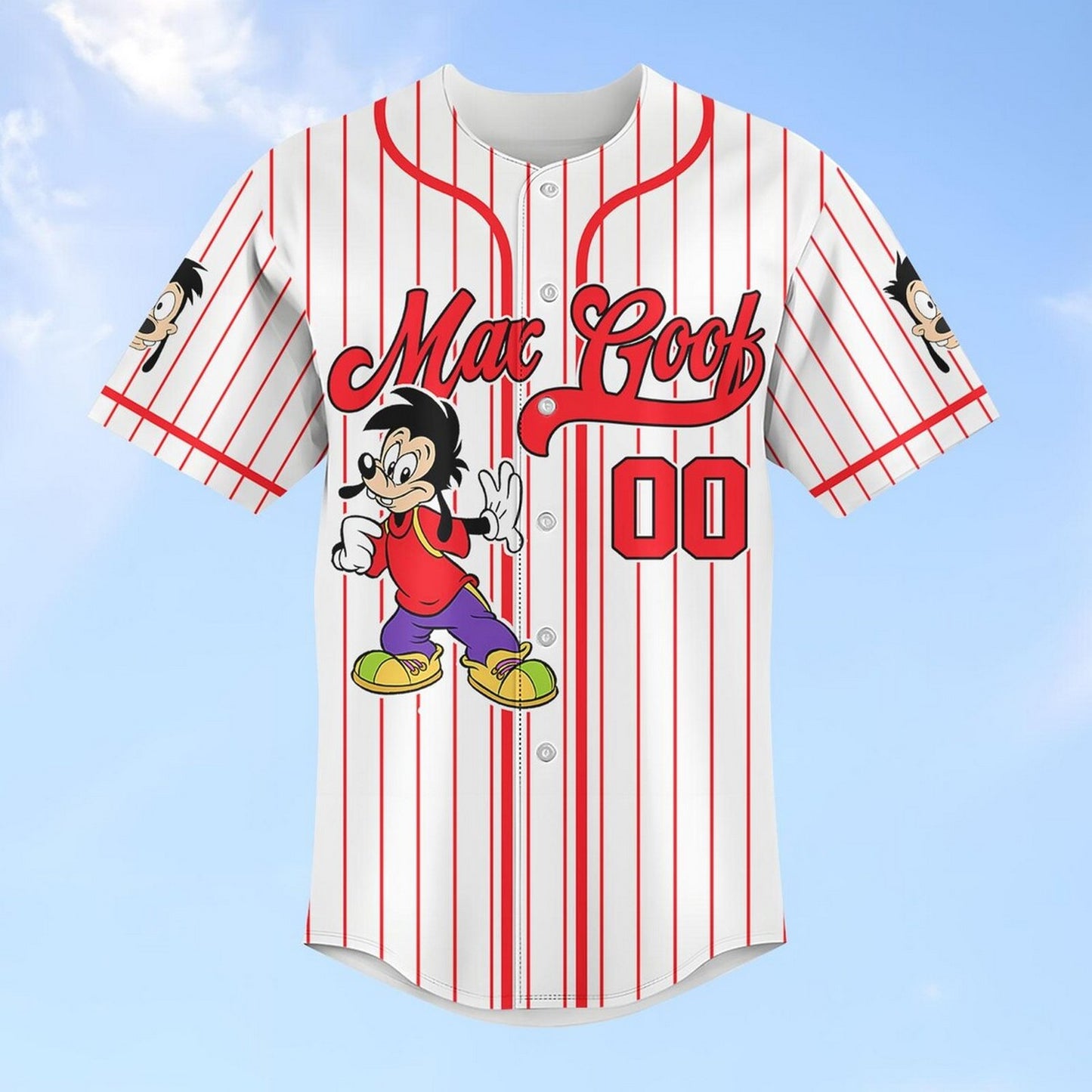 Custom Name  Disney Max Goof Baseball Jersey