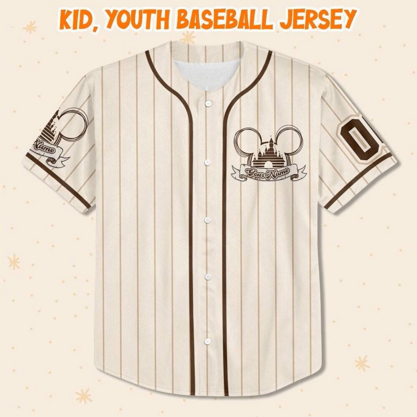 Custom Name Disney Mickey Mouse Happiest Place On Earth Baseball Jersey